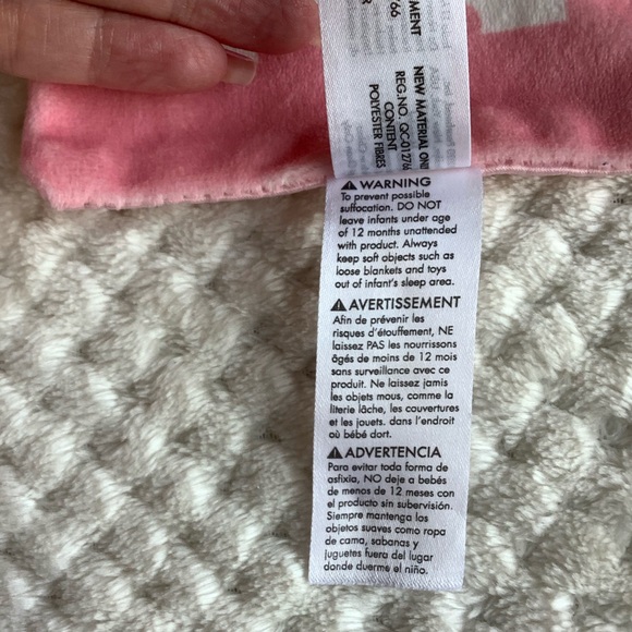 Pearhead Plush Pink White Owl Lovey with Hearts Security Blanket Stuffed Toy - Picture 12 of 15